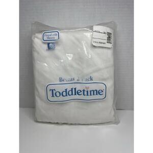 Toddletime Fitted Crib Sheets 2-Pack 100% COTTON 160 TC Fits 28” x 52” USA Made